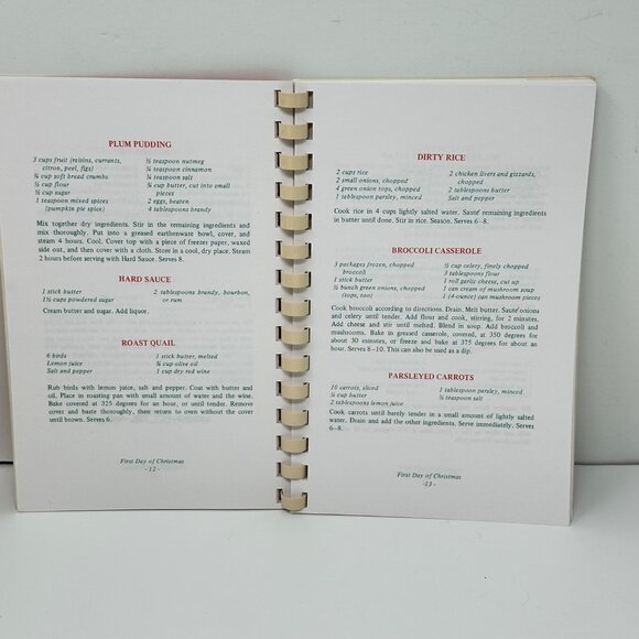 The Twelve Days Of Christmas Cookbook Spiral Bound Holiday Recipes - Picture 7 of 12